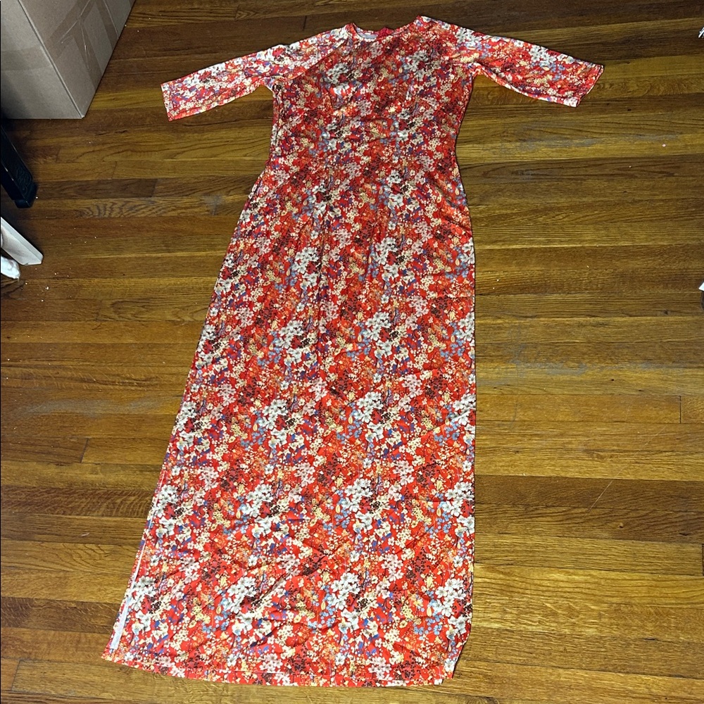 Floral Red Maxi Dress